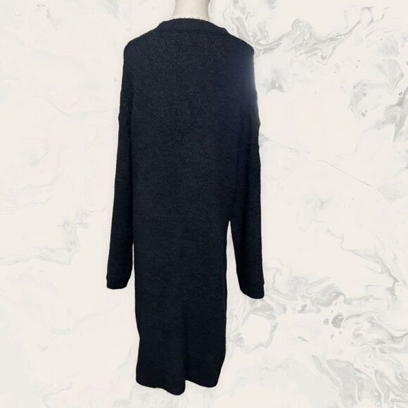 Angie Crewneck Long Sleeve Knit Mini Sweater Dress - Size M - Black - Picture 3 of 6